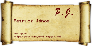 Petrucz János névjegykártya